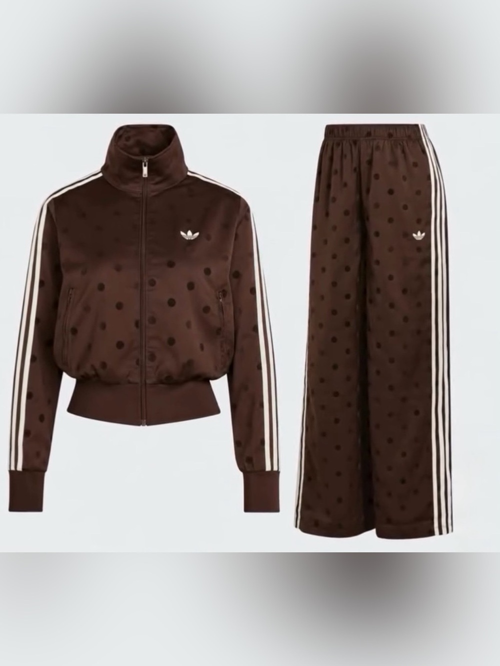 *NEW ARRIVAL* adidas Originals Satin Polka Dot Track Set in Auburn